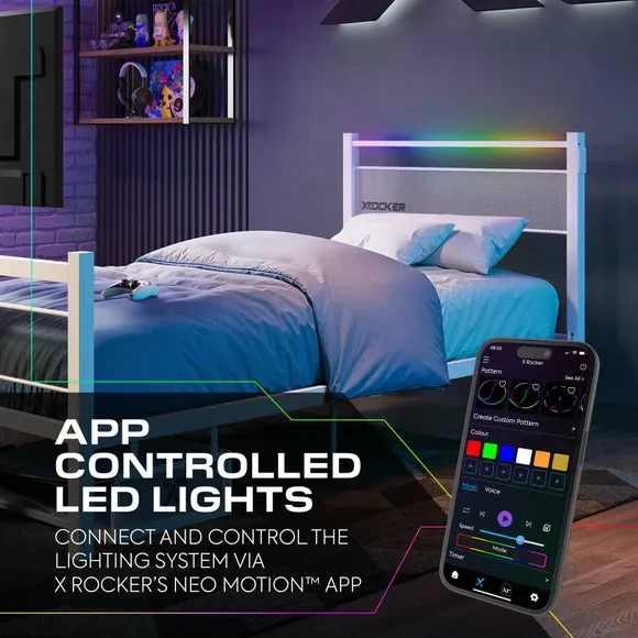 X Rocker Basecamp RGB LED Bed with TV Mount 6