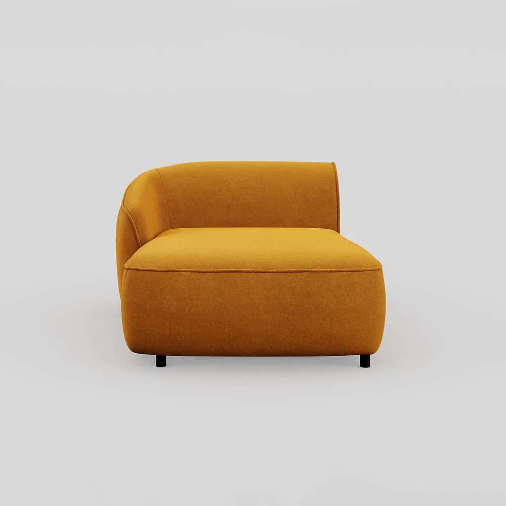 Heal's Aurelie Chaise Module LHF Smart Luxe Velvet Cognac Cognac 1