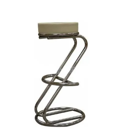 netfurniture Lombardi Z Shaped Breakfast Bar Stool Faux Leather Cream