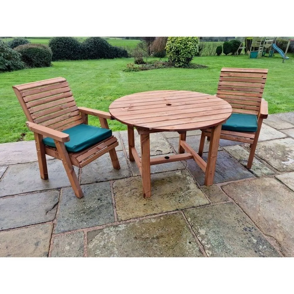Churnet Valley Garden Furniture Ltd Valley Round Table Set - Min. Assembly Required - Set of Cushions Inc in Brown 3