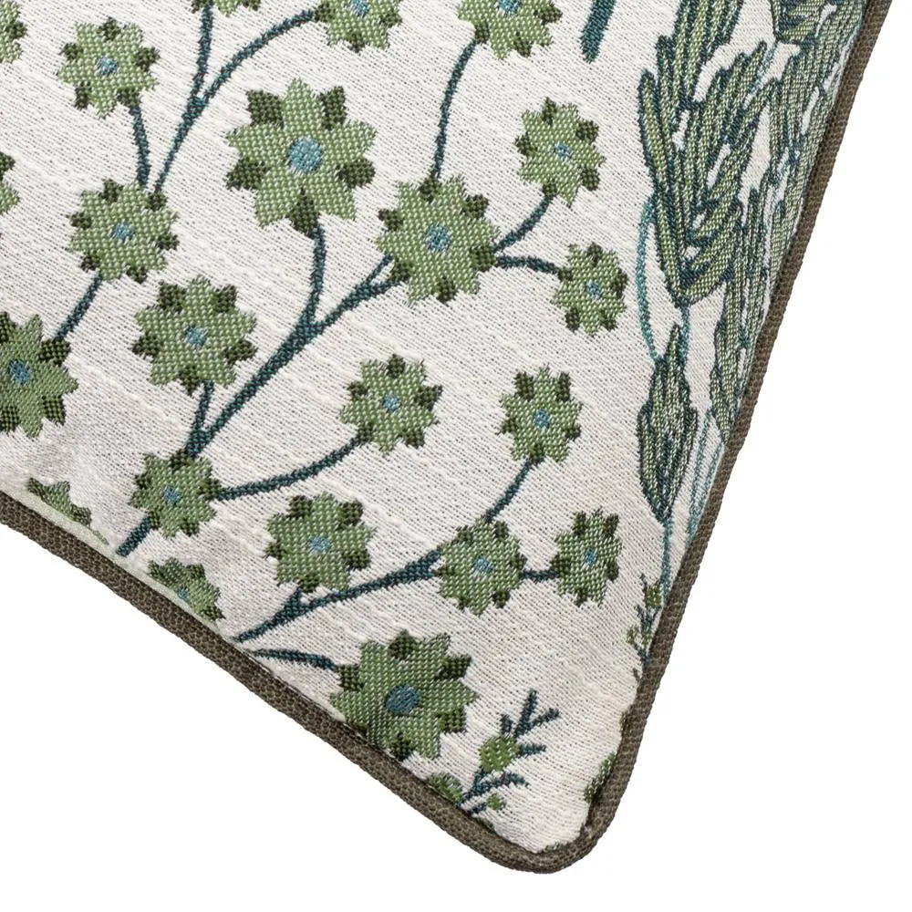 Wylder Ophelia Floral Jacquard Cushion in Green 5