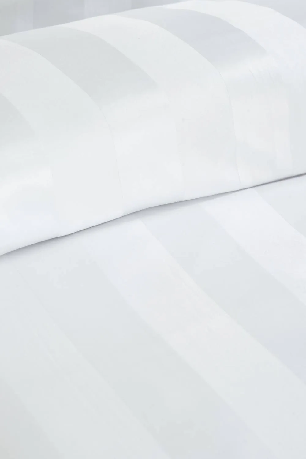 Catherine Lansfield 'So Soft Satin Stripe' Duvet Cover Set in White 3