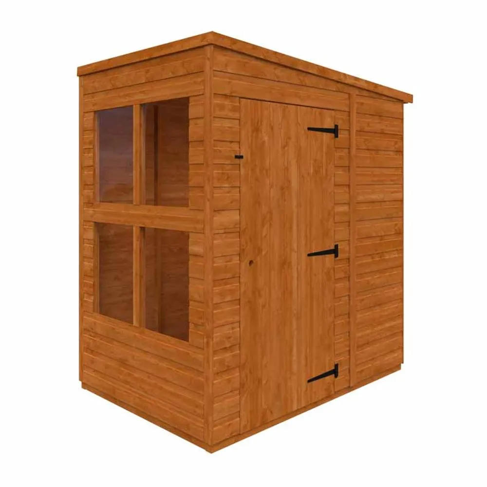 Buttercup Farm 4x6 Flex Pent Summerhouse Garden Sunroom 12mm Flex in Burnt Orange