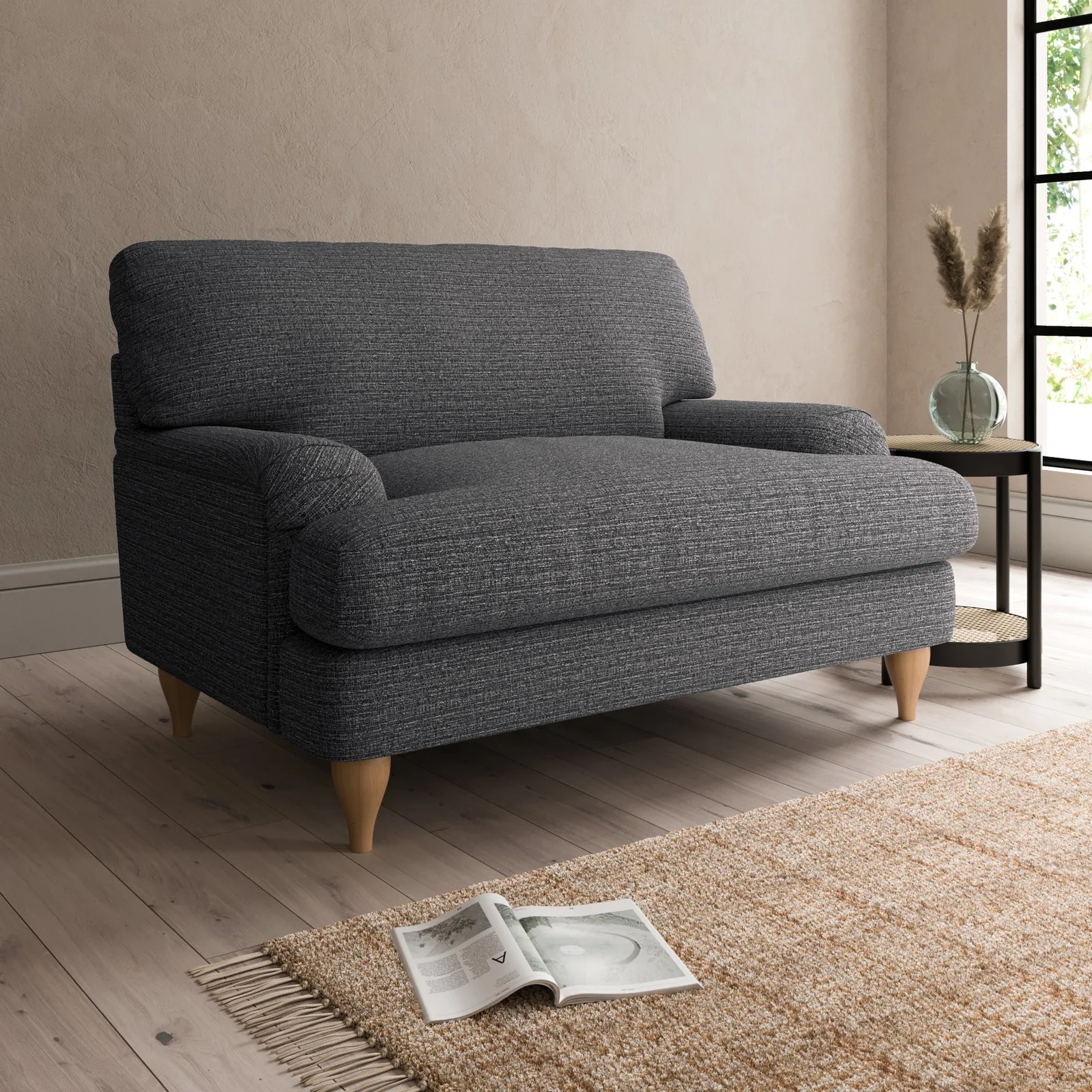 Darwin Textured Weave Snuggle Chair Textured Weave Graphite