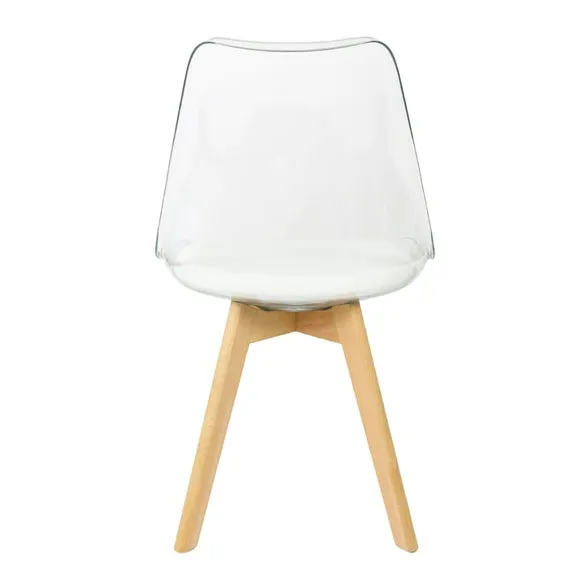Fusion Living Soho Clear Plastic Dining Chair with Squared Legs 6