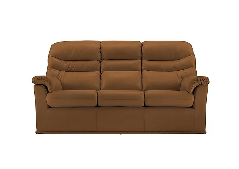 Malvern 3 Cushion 3 Seater Leather Sofa - No Recliner - Cambridge Tan - Sofas and Armchairs - In Time for Christmas