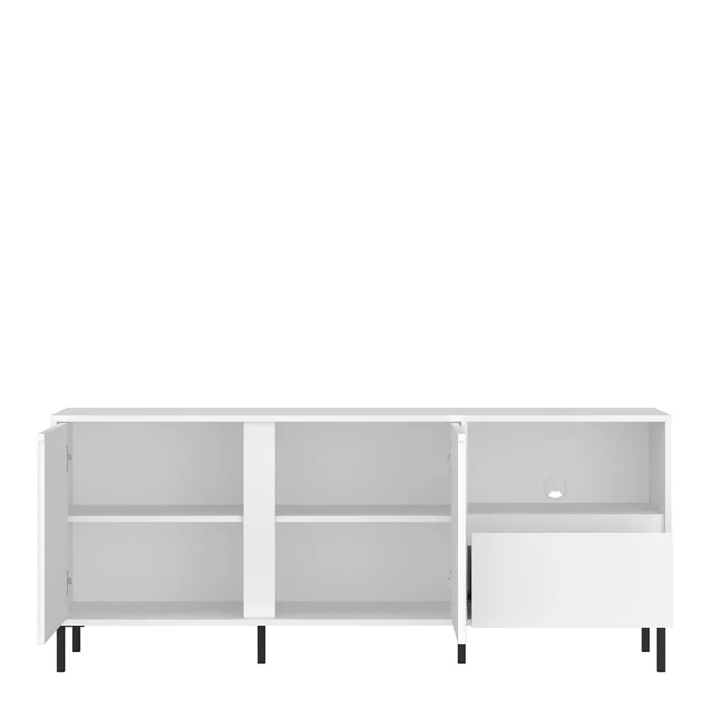 Furniture To Go Avenale Wide TV Cabinet 2 Door 1 Drawer in Alpine White High Gloss 3