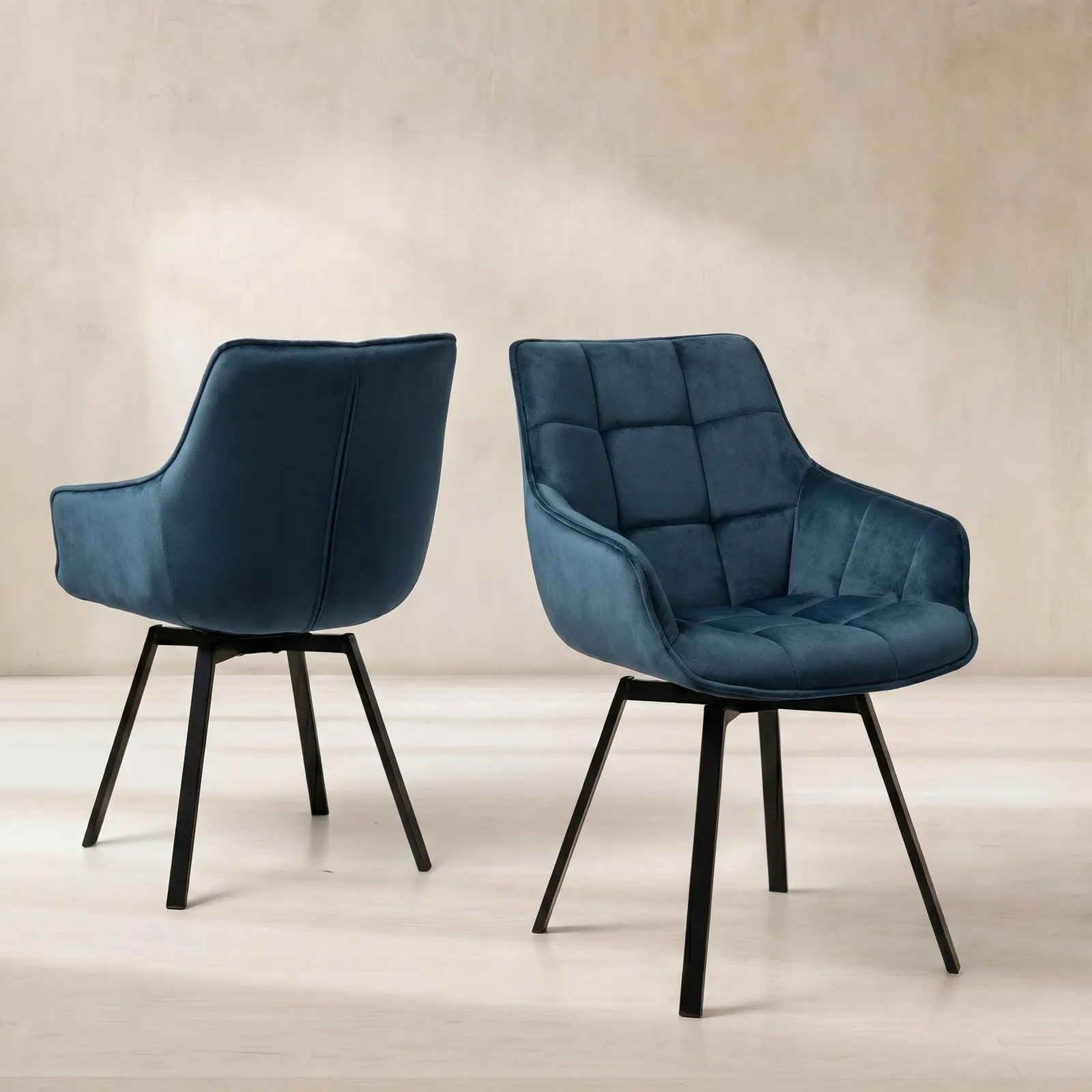 Jasper Leisure Dining Chair With Arms, Blue Velvet | Barker & Stonehouse