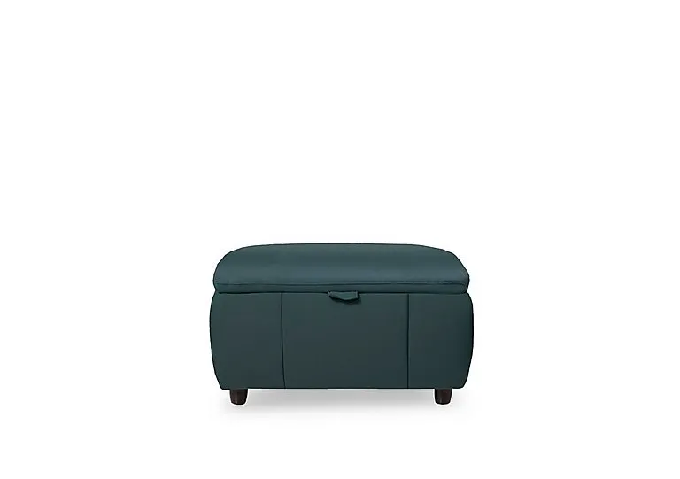 Inca NC Leather Storage Footstool - Peacock