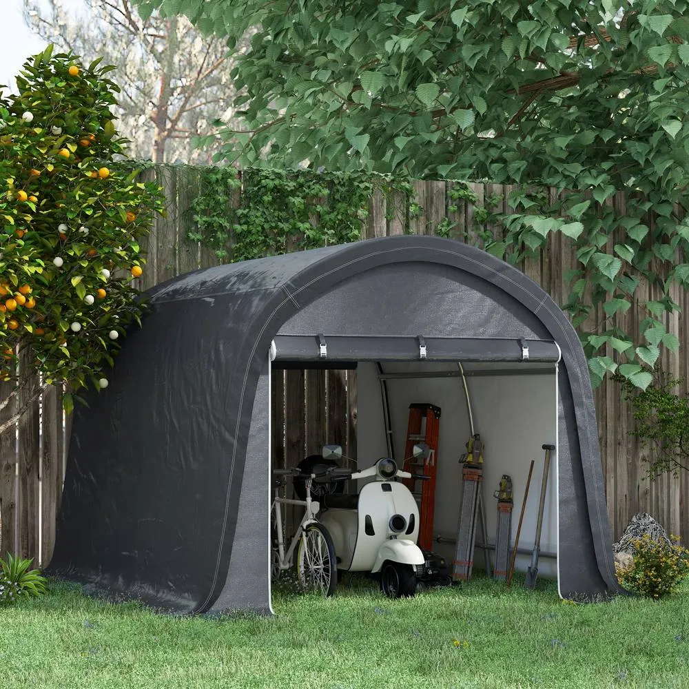 OUTSUNNY 3 x 3(m) Garden Storage Tent, Heavy Duty Outdoor Shed, Grey