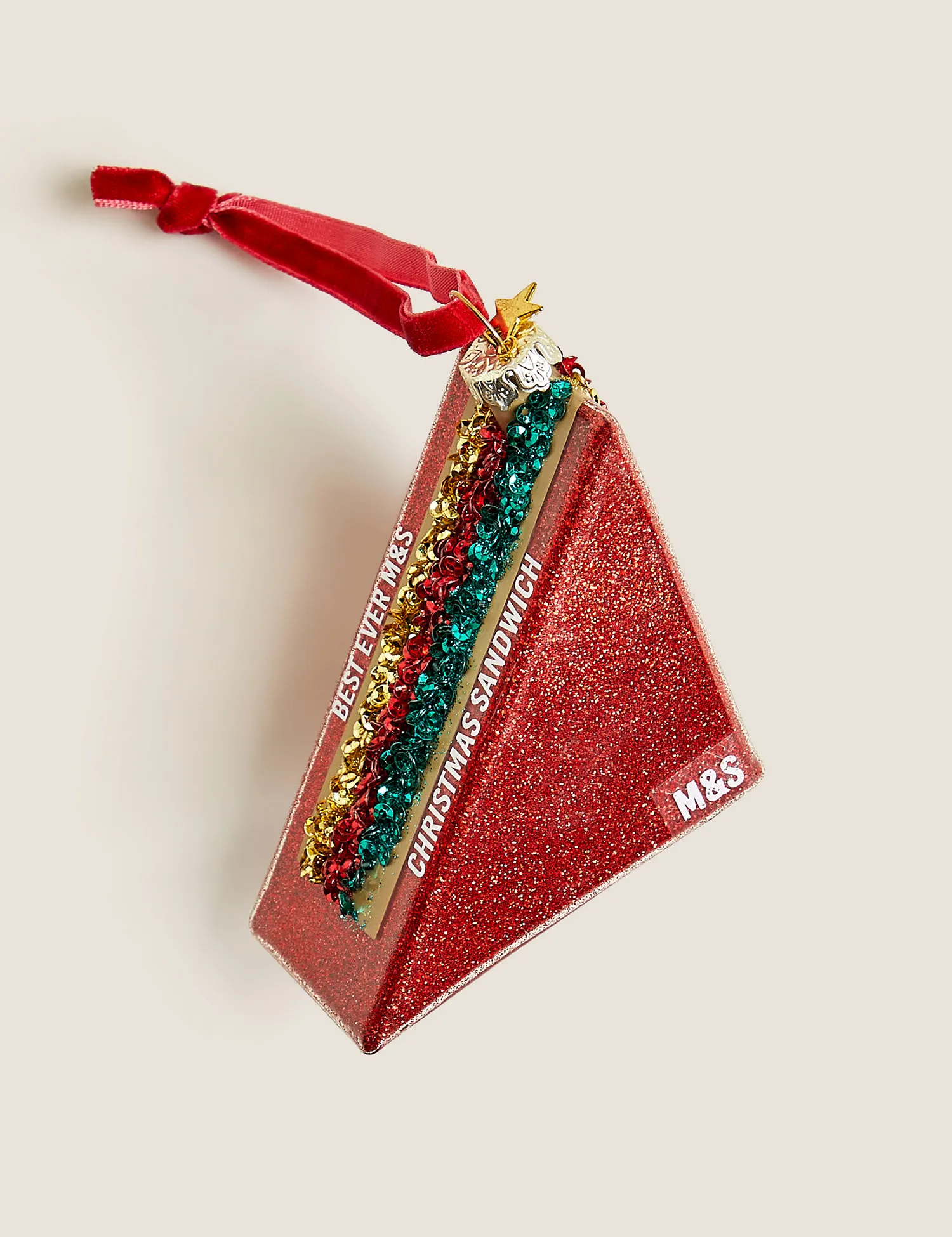 Glass Novelty M&S Turkey Sandwich Decoration