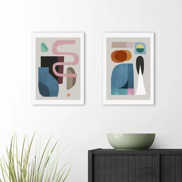 East End Prints Set of 2 Motel Shapes Prints 1