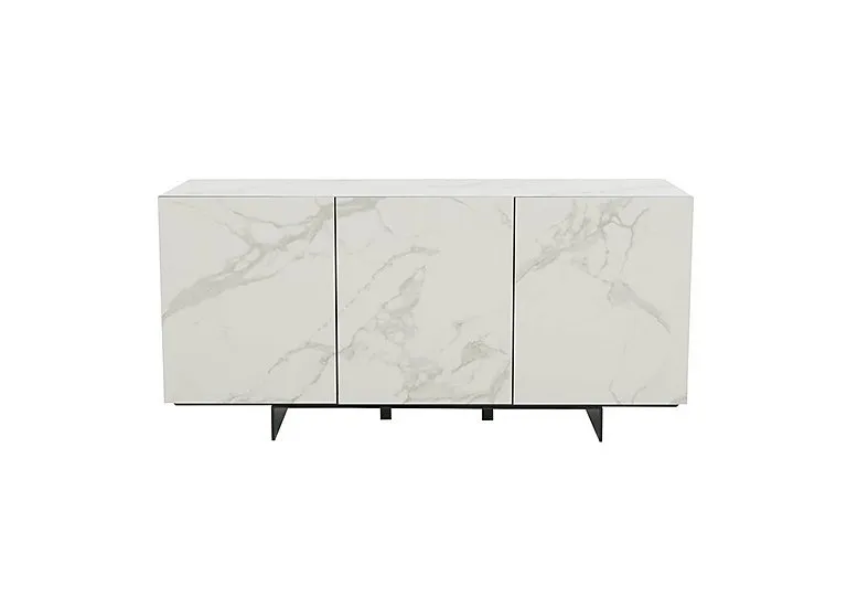 Arctic 3 Door White Ceramic Sideboard
