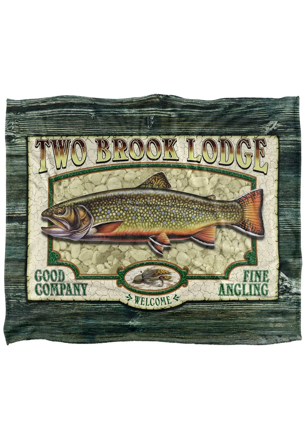 JQ Licensing Two Brook Lodge Sign Silky Touch Super Soft Throw Blanket 152 X 127 cm in White