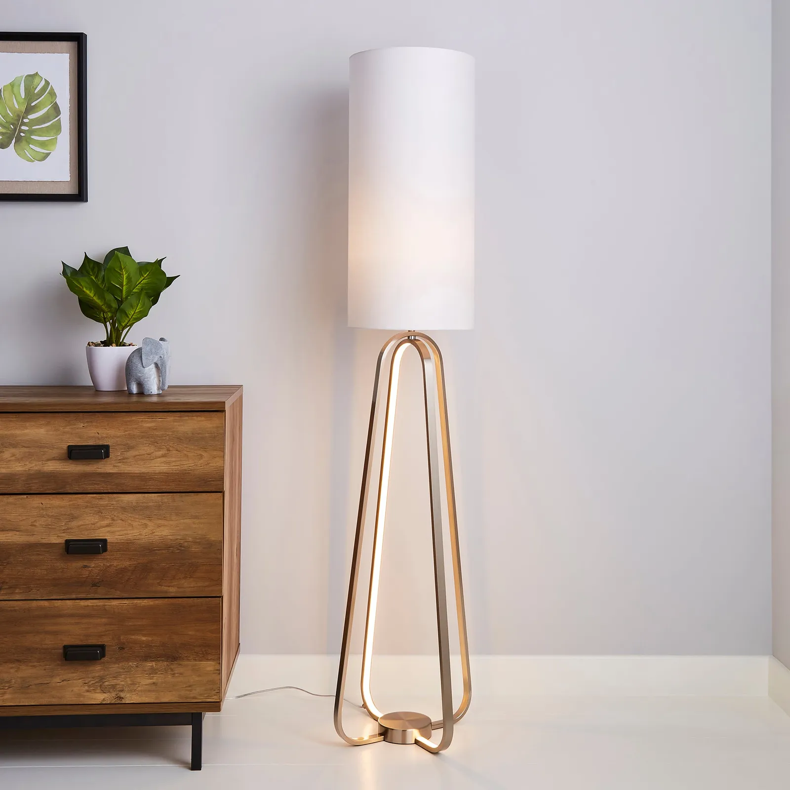 Robyn Dual Lit Integrated LED Floor Lamp White White