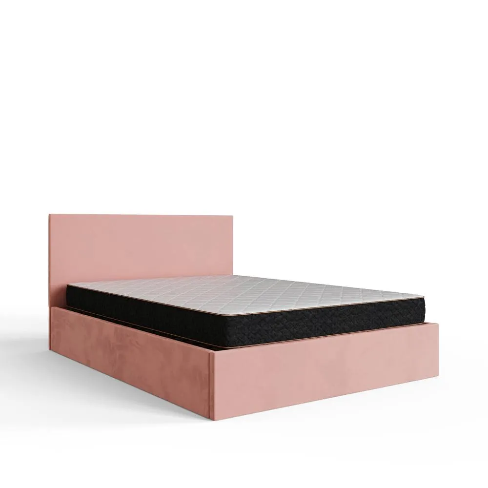GFW End Lift Ottoman Storage Bed Velvet in Pink 2