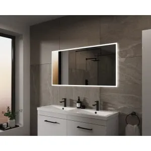 Brisbane Colour Changing Matt Black LED Mirror - 1200 x 600mm 2