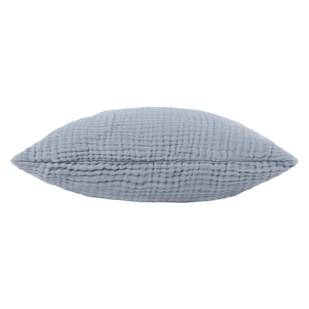 Yard Lark Muslin 100% Cotton Plain Cushion in Pale Blue 3