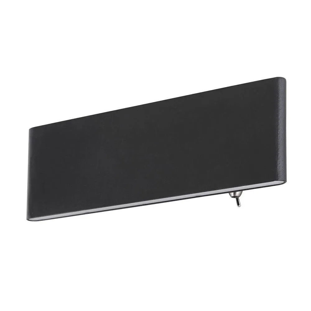 Globo Siegfried Small Black Switched Wall Light, Black 2