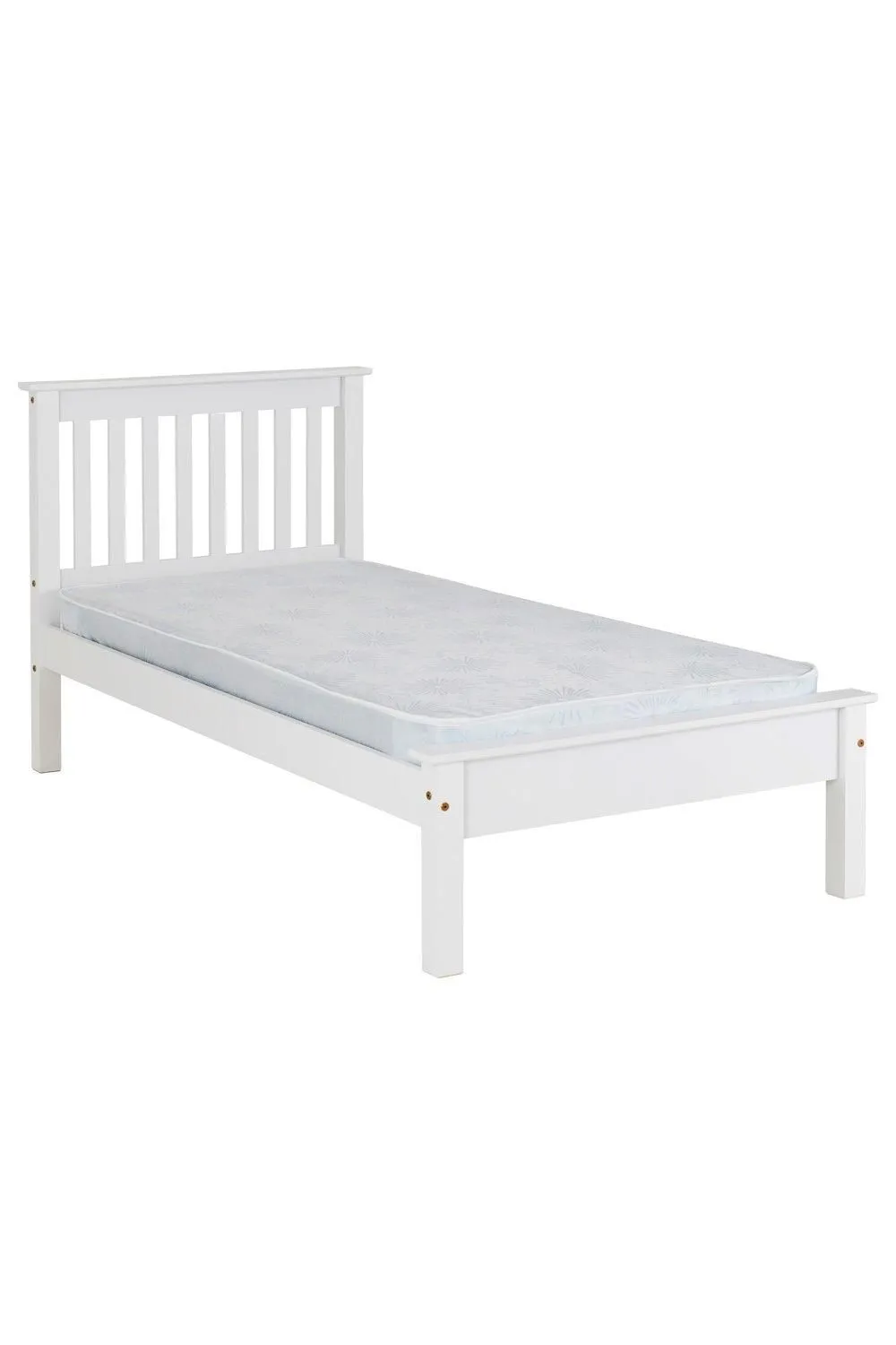 Seconique Monaco 3' Single Bed Low Foot End in White