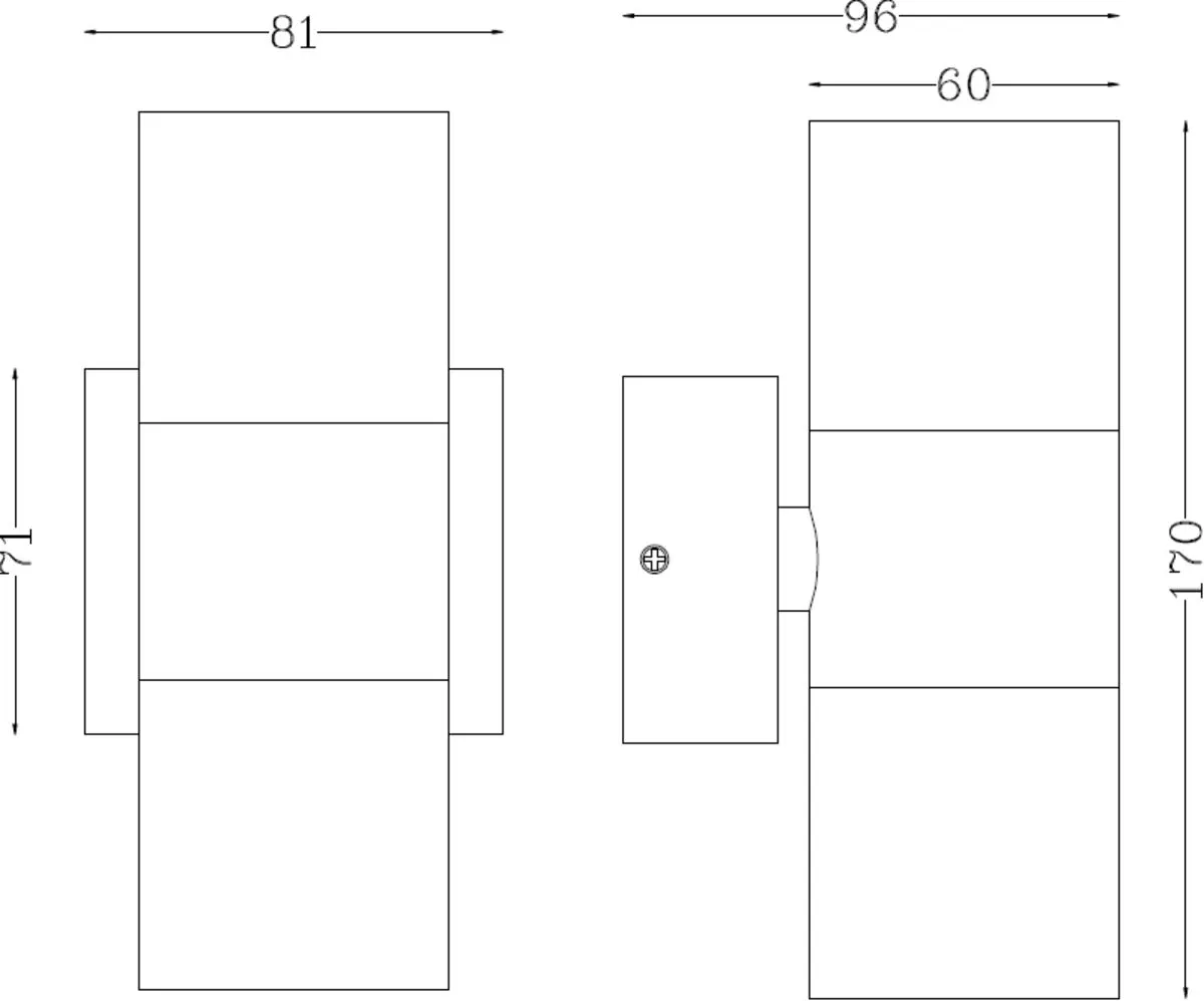 Netlighting GU10 Up & Down Wall Light White 230V IP54 2x20W 2