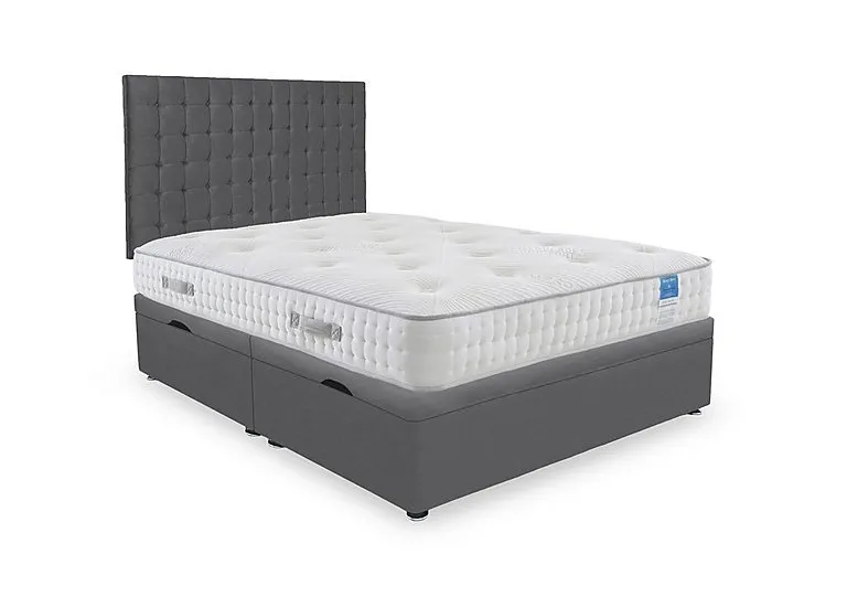 Ergo Deluxe Side Lift Ottoman Divan Set - King Size - Plush Dark Grey