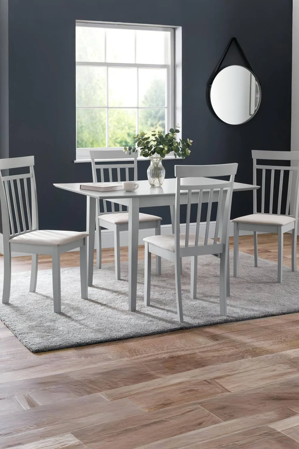 Julian Bowen Rufford Square to Rectangular Extending 4 Seater Dining Table in Grey 2