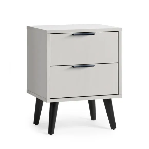Return - Alba 2 Drawer Bedside Table, Silk Grey 2