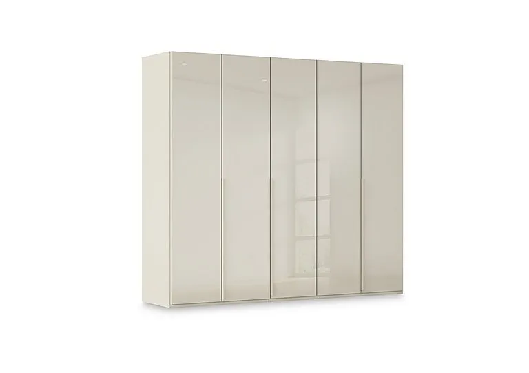 Haven 251cm 5 Door Hinged Wardrobe with Glass Doors