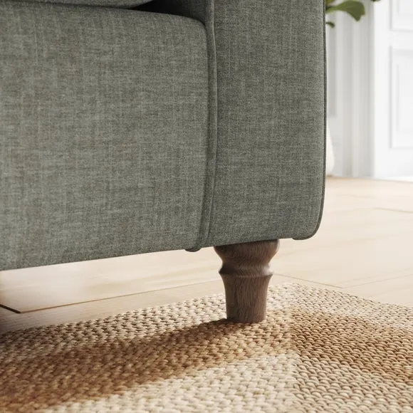 Flori Tonal Plush Chenille 3 Seater Sofa 4