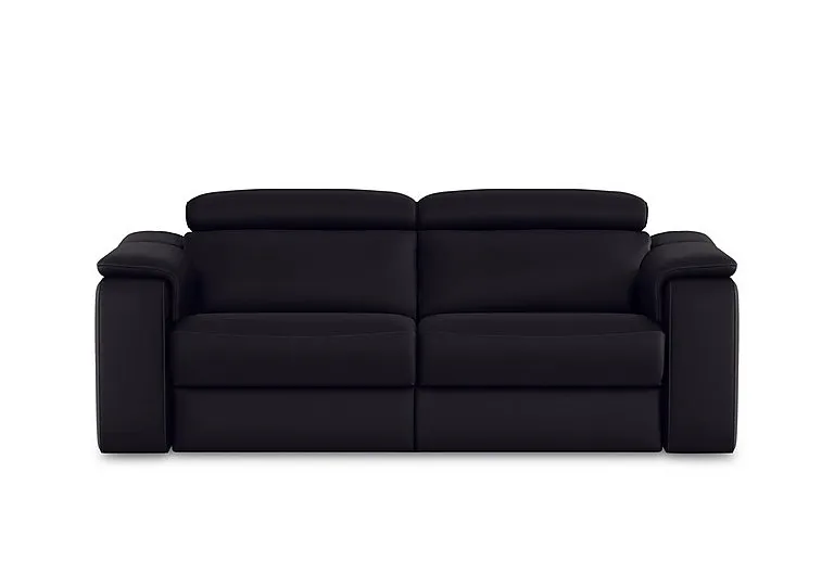 Canto 3 Seater Leather Recliner Sofa with Headrests and Power Lumbar - Torello Nero - Sofas and Armchairs - In Time for Christmas