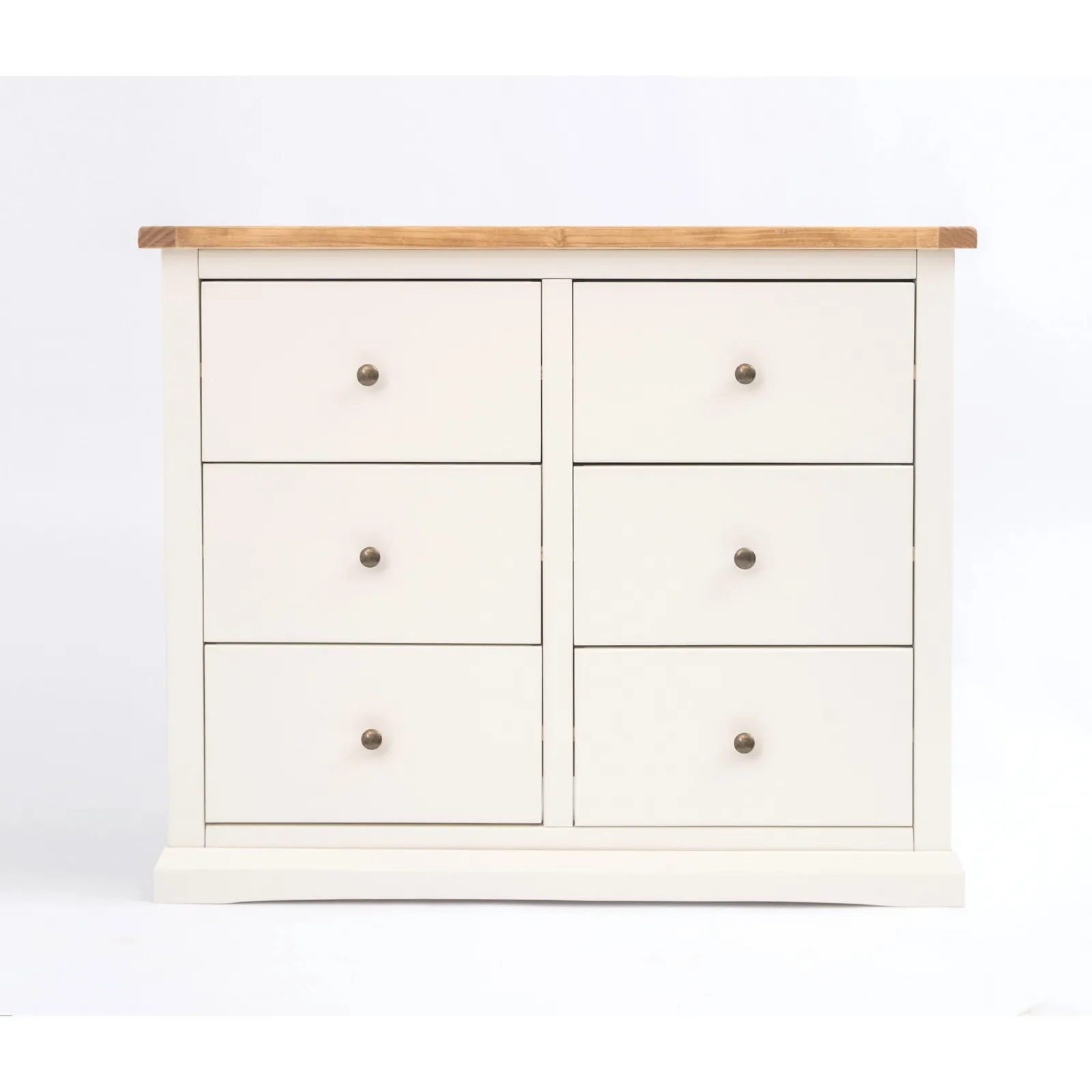 Cabinet Bits Castelli 6 Drawer Chest of Drawers Brass Knob in Off-White
