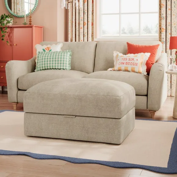 Hattie Tonal Plush Chenille Storage Footstool 1