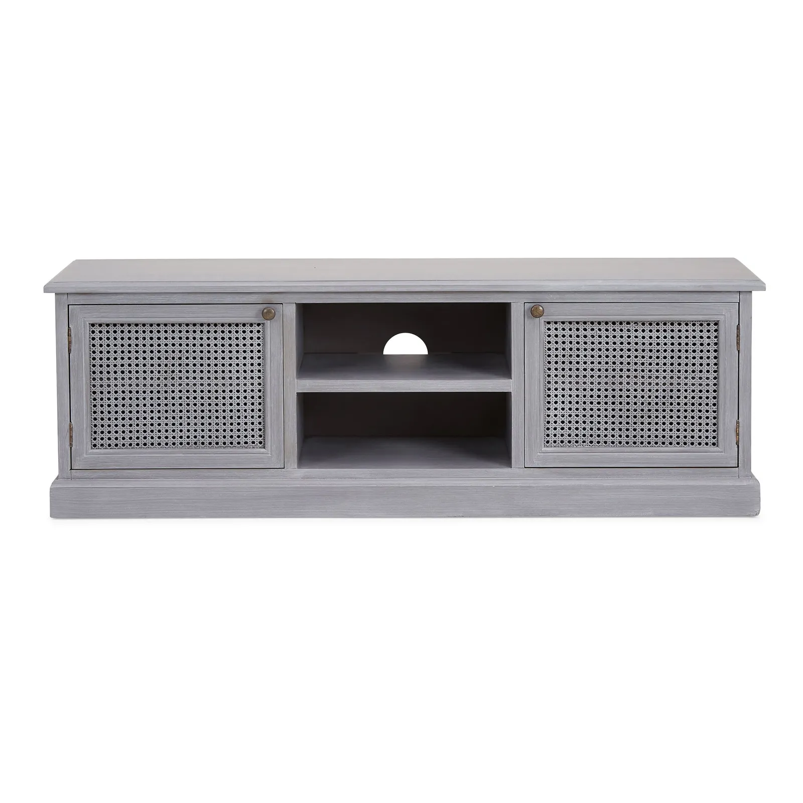 Lucy Cane Grey Wide TV Stand Slate (Grey)