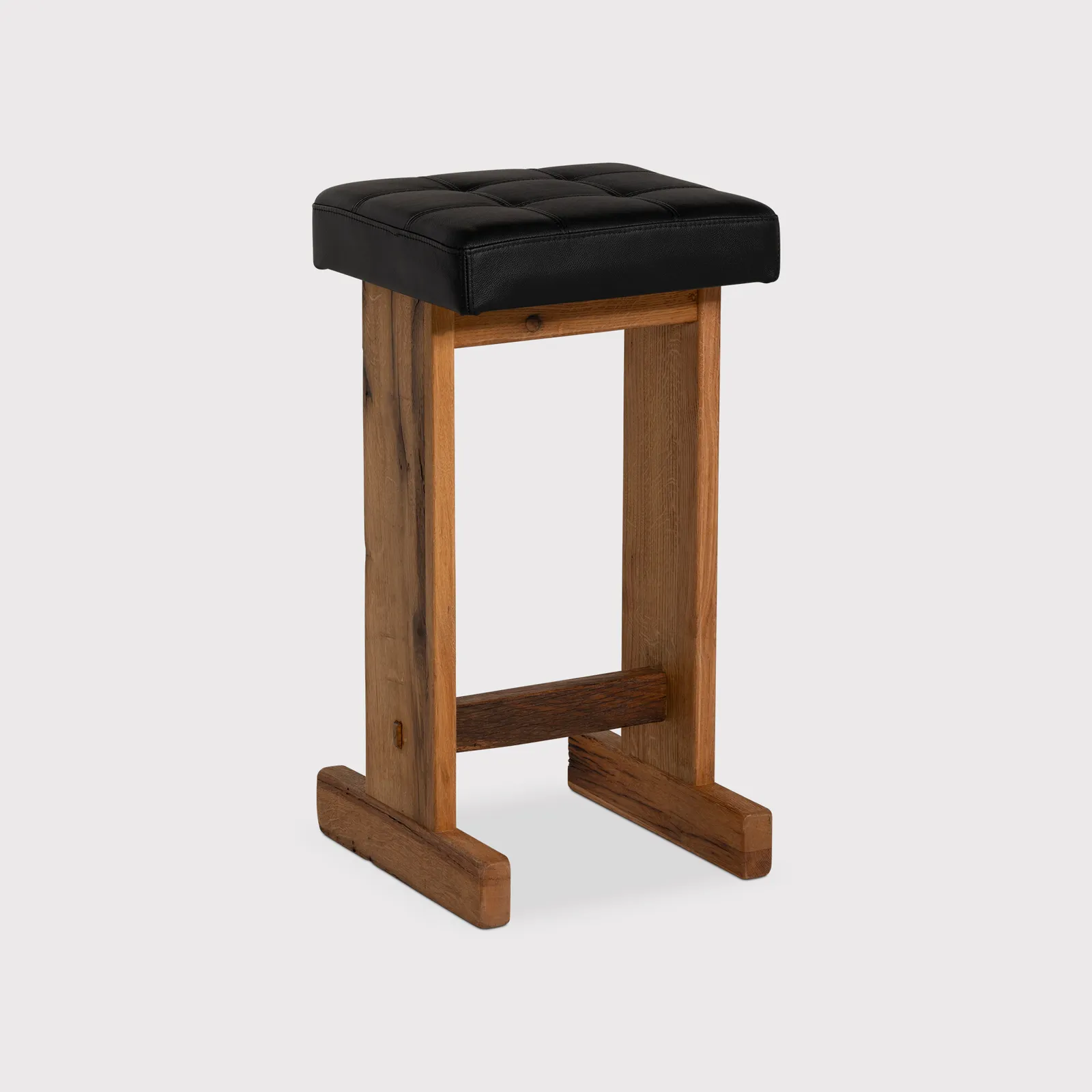 Caledon Bar Bar Stool - Leather L01 41X40X77Cm, Brown Oak | Barker & Stonehouse