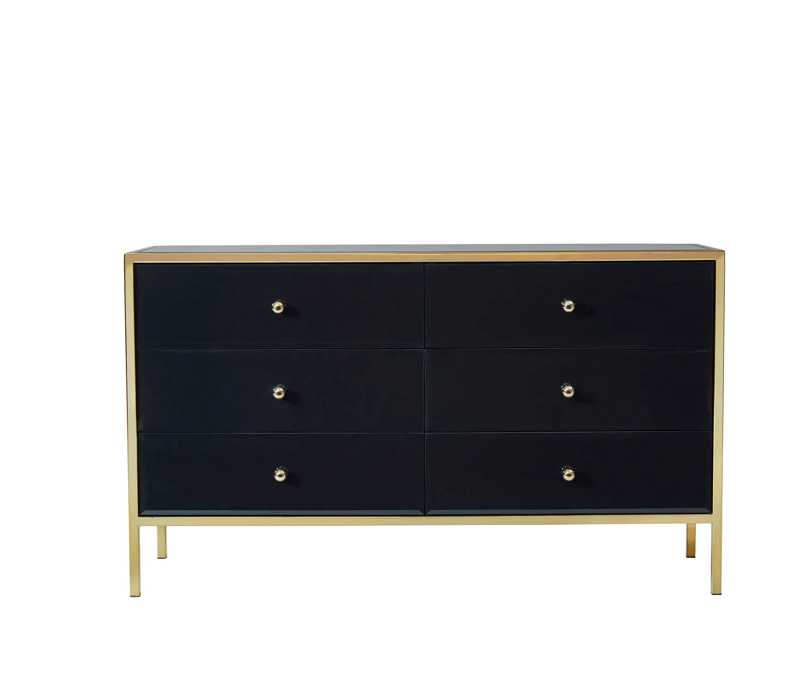 Birlea Fenwick 6 Drawer Chest Black & Gold 5