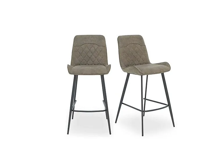 Warrior Pair of Standard Bar Stools - Taupe