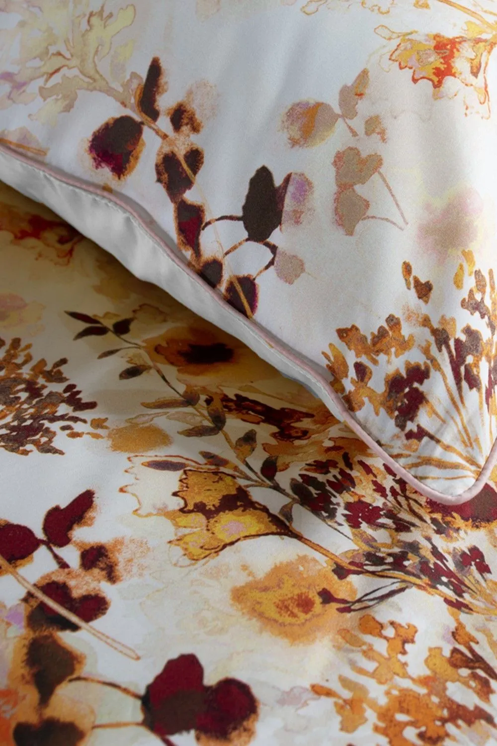 The Lyndon Company Watercolour Floral 180 Thread Count Soft Cotton Digital Printed Duvet Cover Set | Deyongs 1846 in Terracotta 4