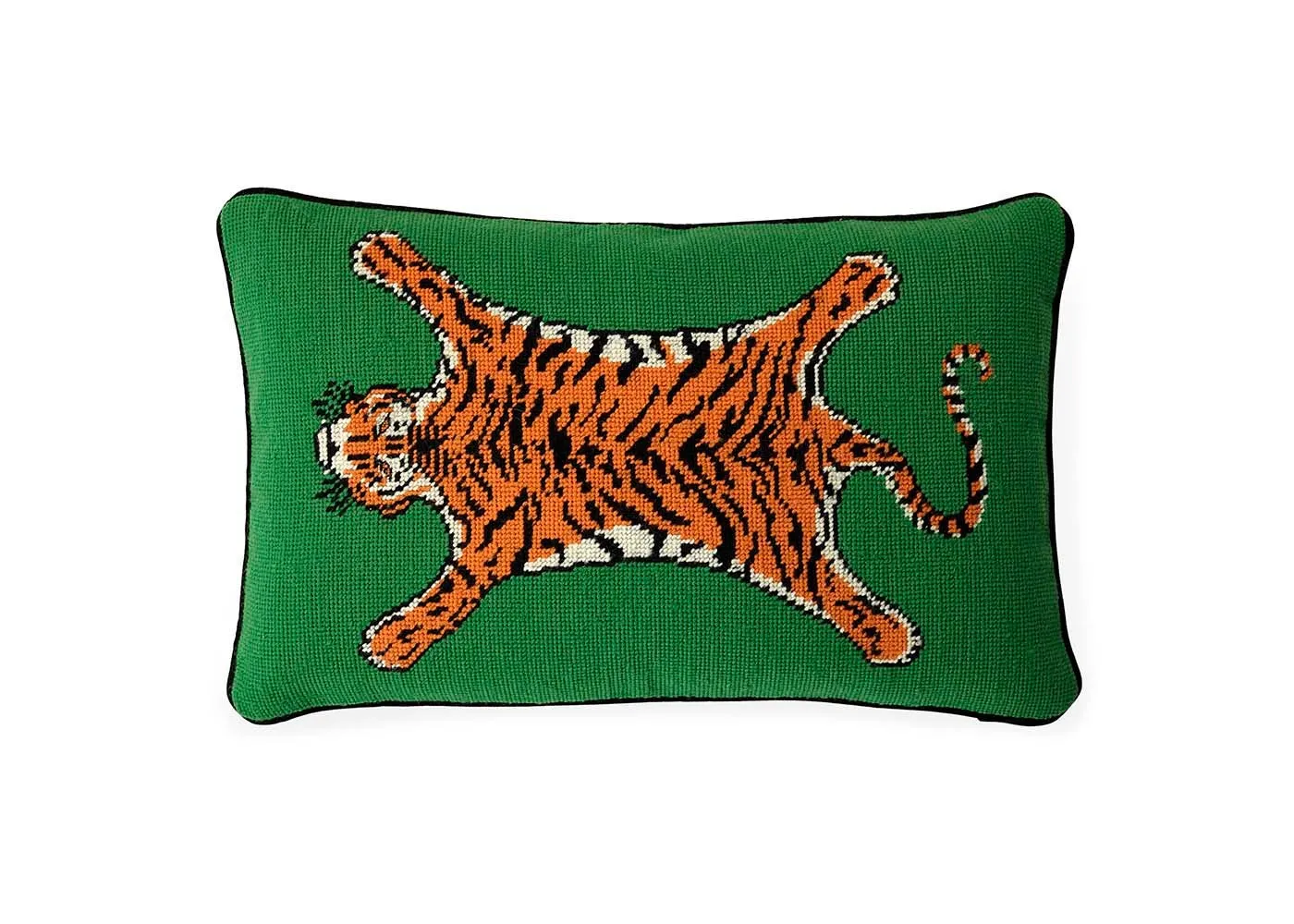 Jonathan Adler Tiger Needlepoint Cushion