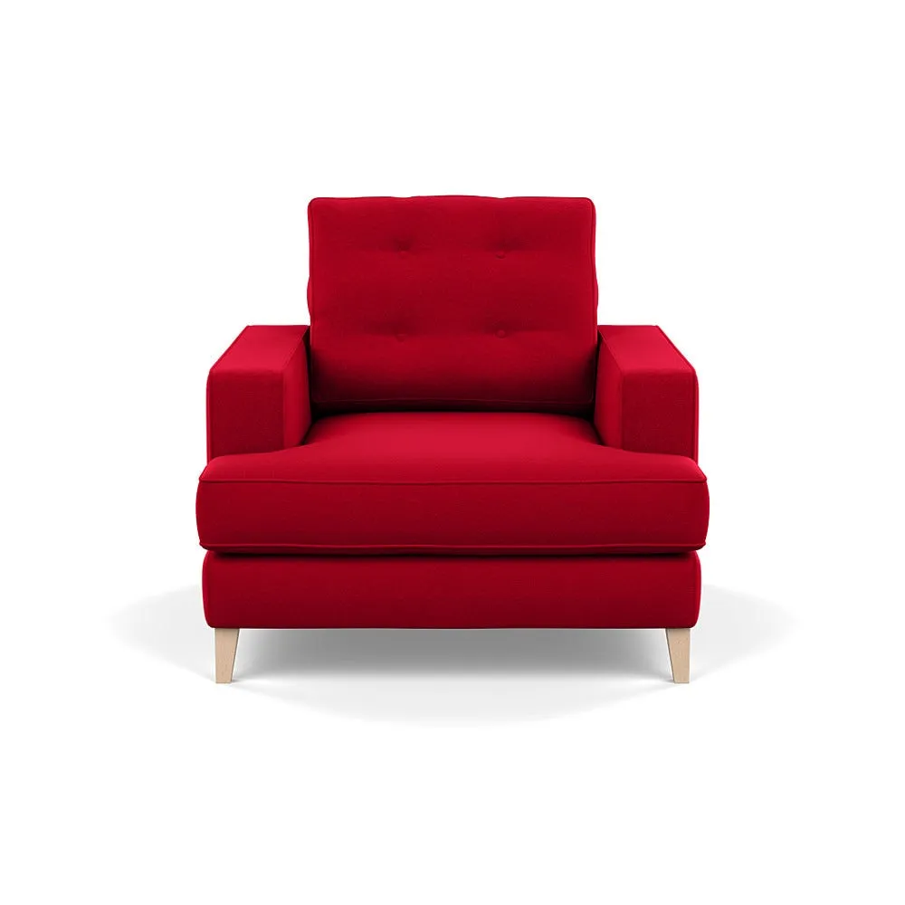 Heal's Mistral Armchair Melton Wool Red Oxide Natural Feet