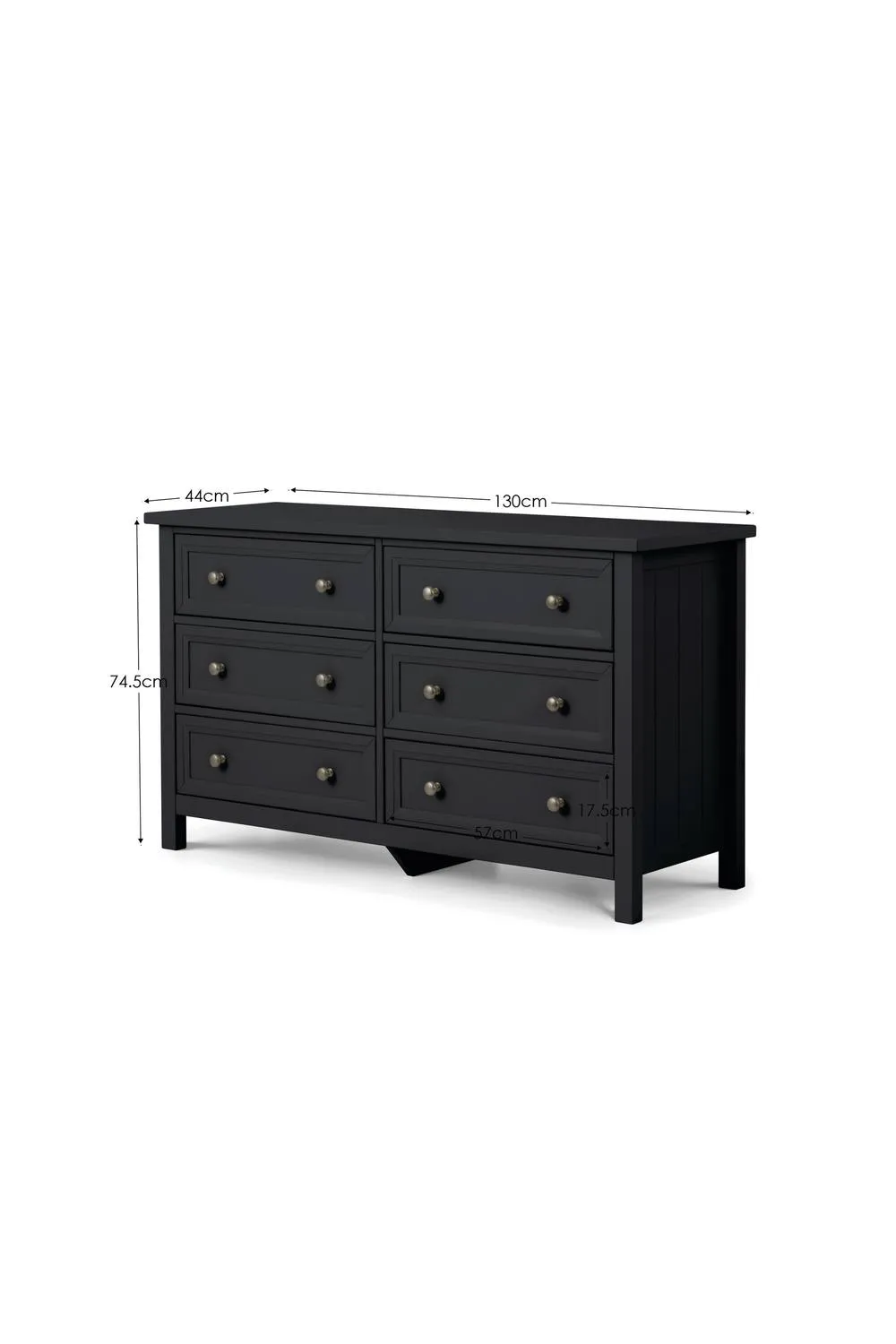 Julian Bowen Maine 6 Drawer Wide Chest in Dark Grey 5