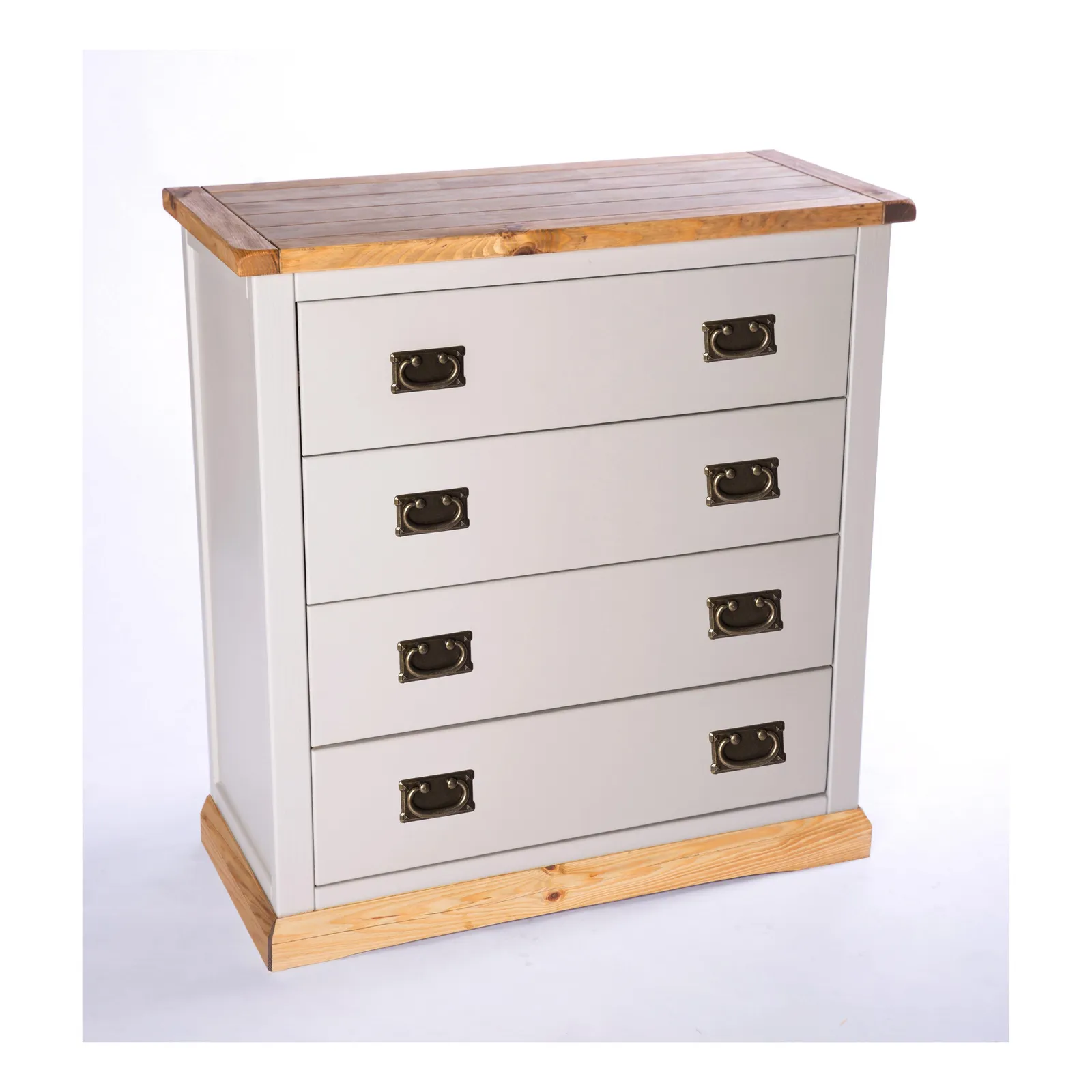 Cabinet Bits Bomporto 4 Drawer Chest of Drawers Bras Drop Handle in Light Grey 3