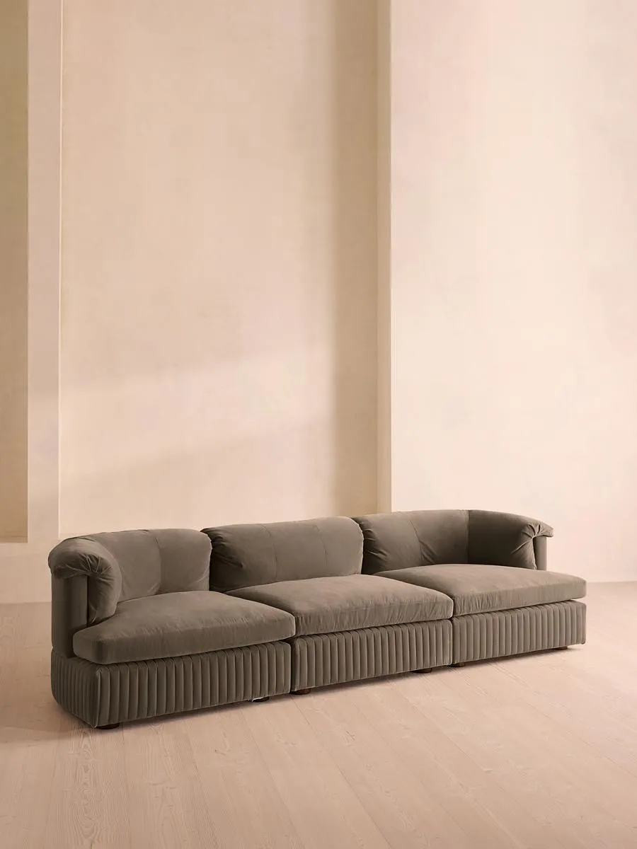 Oona Modular Sofa, Four Seater, Velvet Taupe