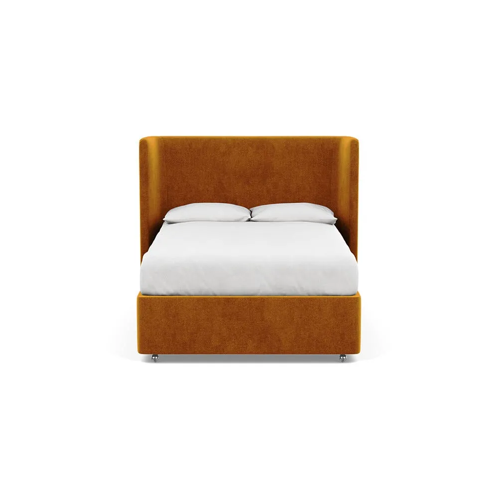 Heal's Monroe Headboard (Lift Storage) Double Smart Luxe Velvet Cognac 1