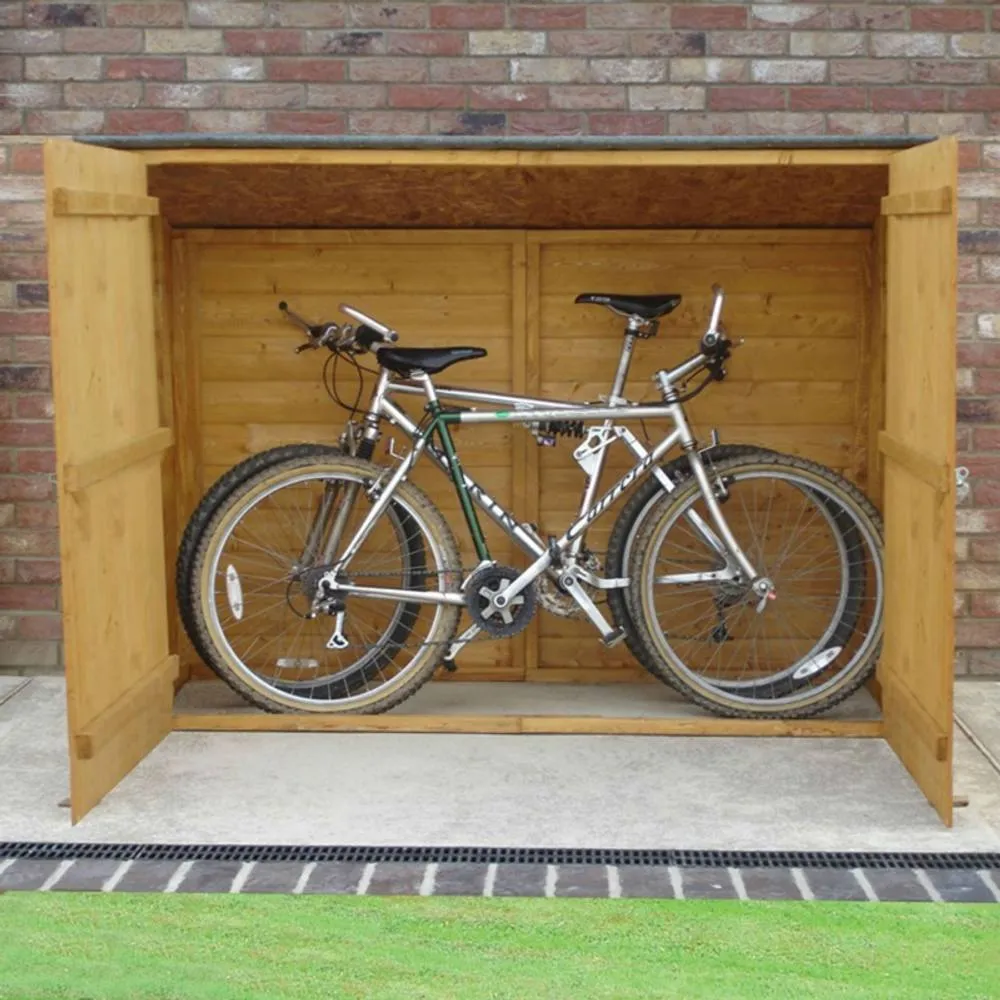 Shires Bike Store Pent Shiplap Garden Bicycle Shed no floor in Brown 3