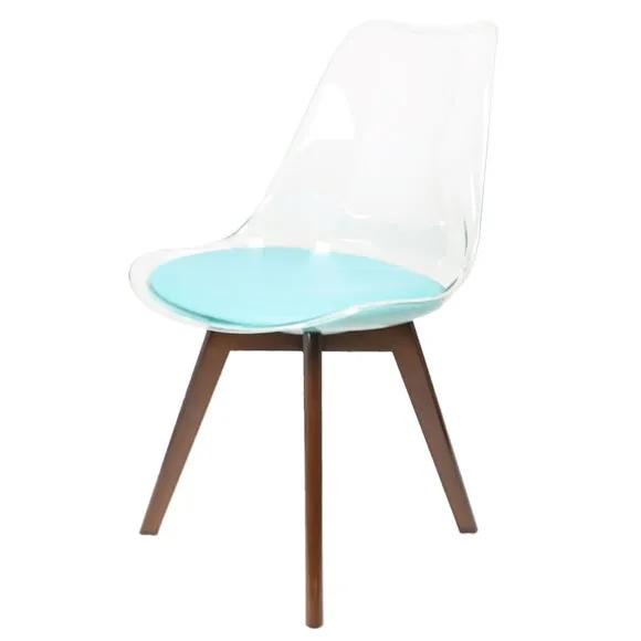 Fusion Living Soho Clear Plastic Dining Chair with Squared Legs 2