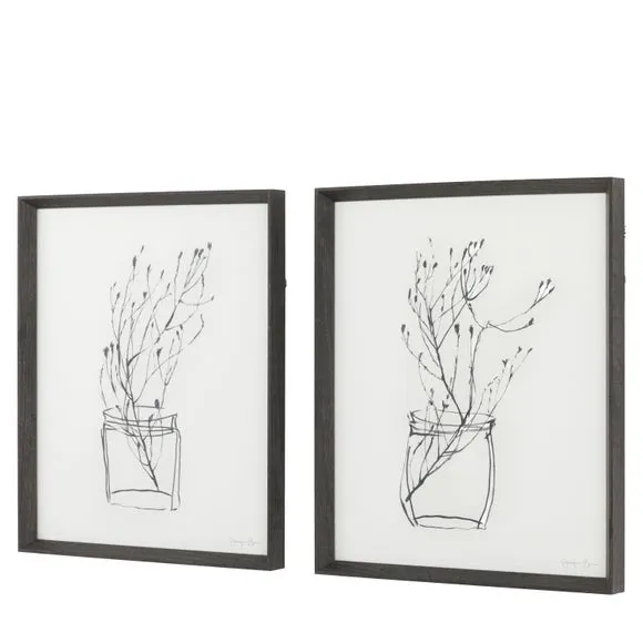 Cedar and Sage Set of 2 Botanical Linework Framed Prints 5