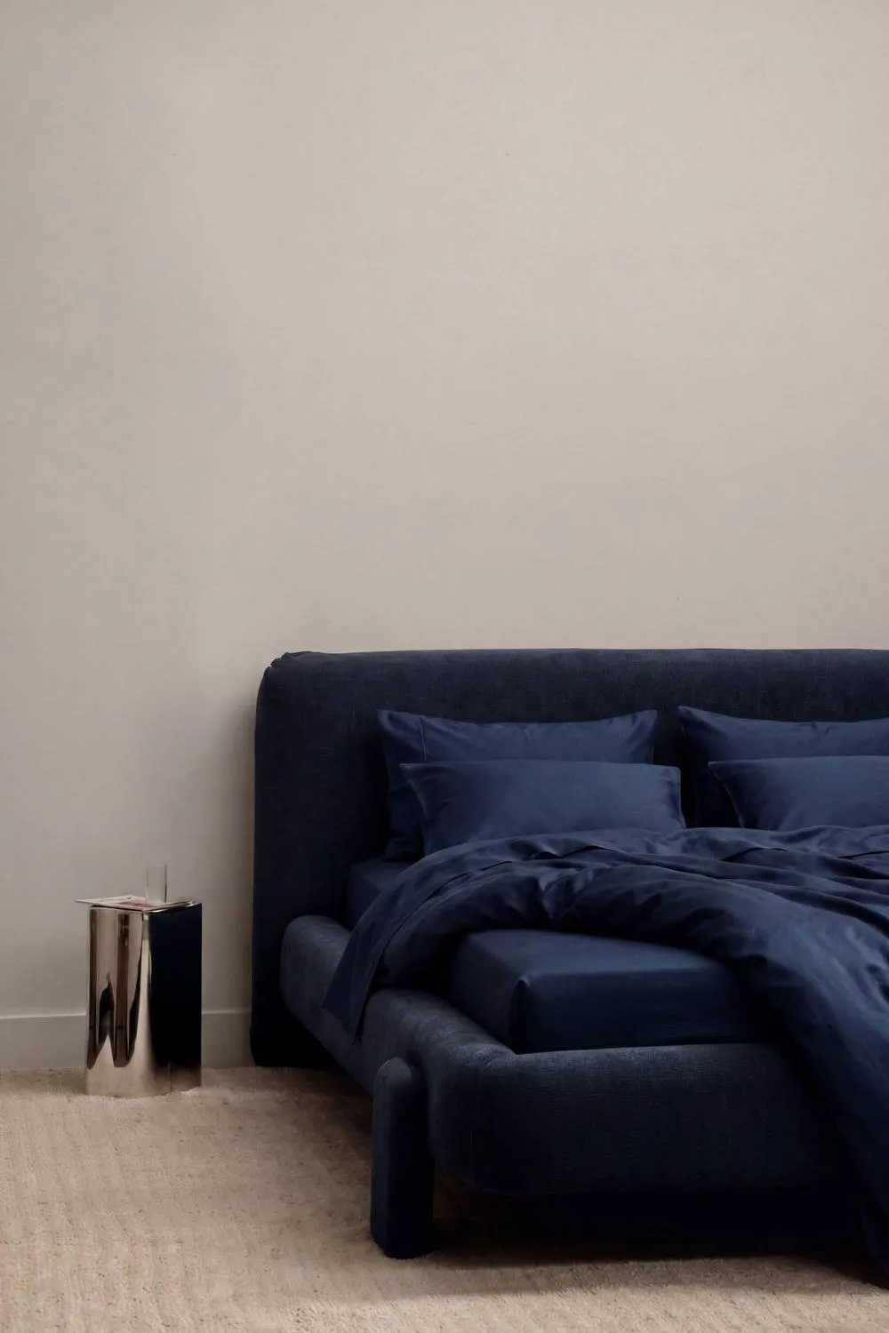 Bedable 100% Cotton Deep Fitted Sheet Sateen 460 Thread Count - (Up to 36cm) in Navy