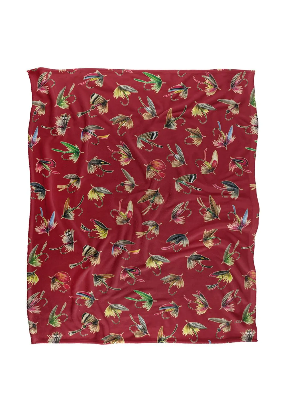 JQ Licensing Fly Fishing Lures Pattern Silky Touch Super Soft Throw Blanket 152 X 127 cm in White