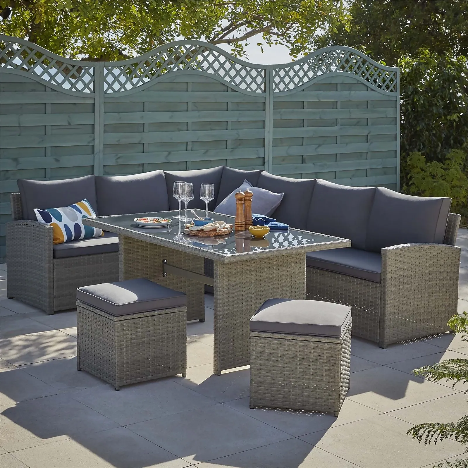Matara 7 Seater Corner Garden Sofa Set